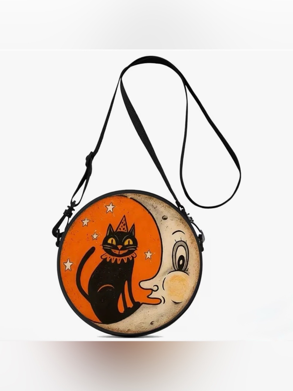 Halloween Cat & Moon Crossbody Bag